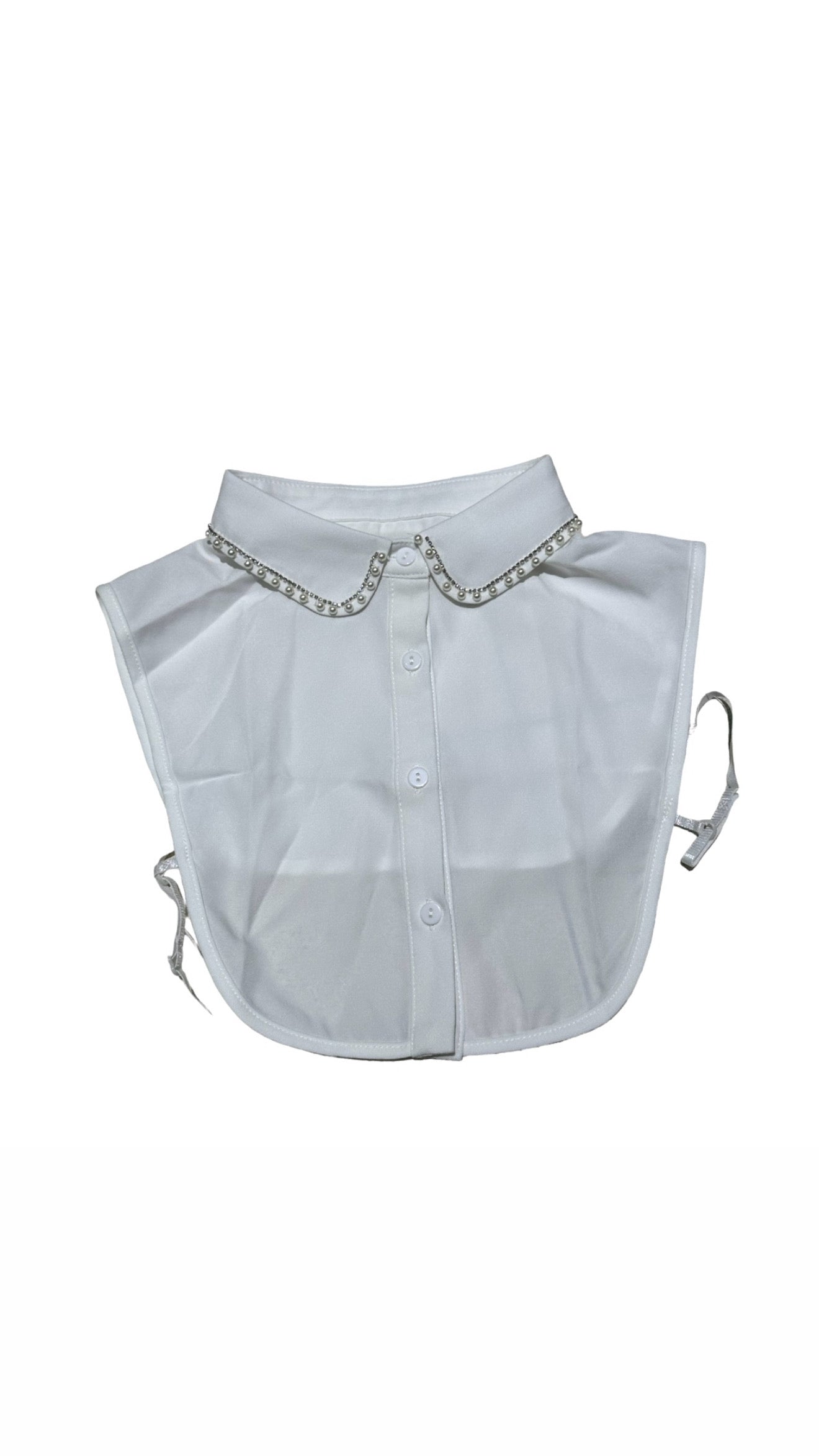 Kragi með perlum og semalíusteinum