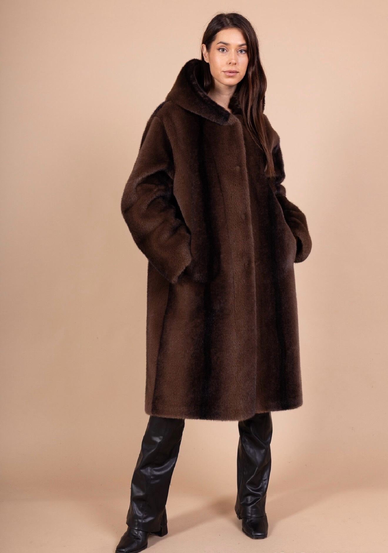 Vegan pels síður með hettu