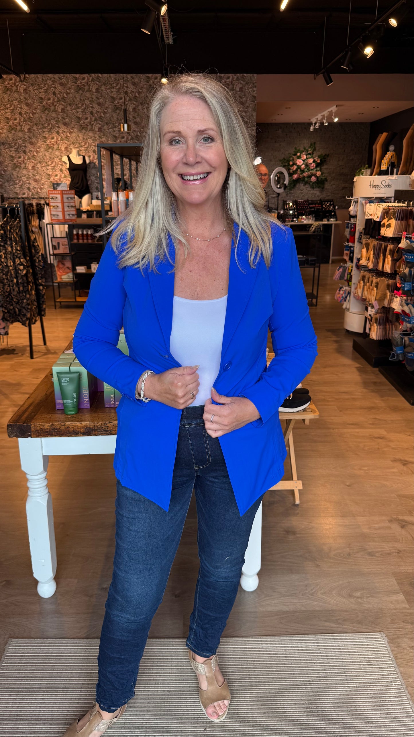 Kóngablár jakki síður