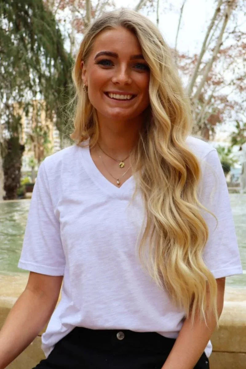 Hvítur - Ljósbleikur stuttermabolur frá Liberté