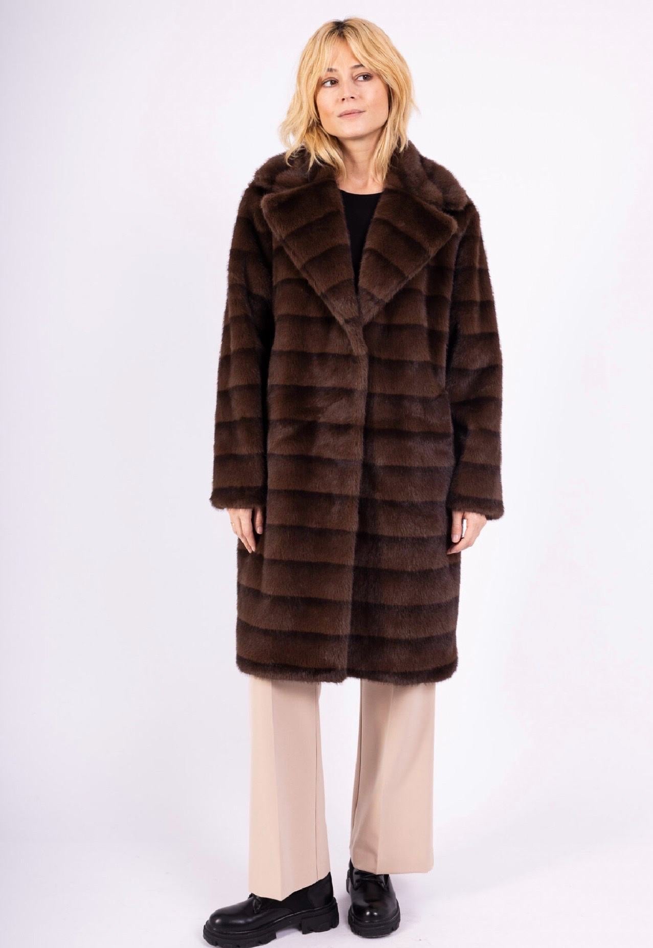 Vegan pels síður dökkbrúnn