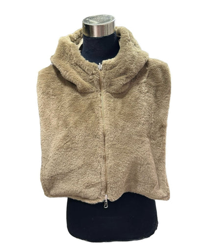 Loð kragi með hettu