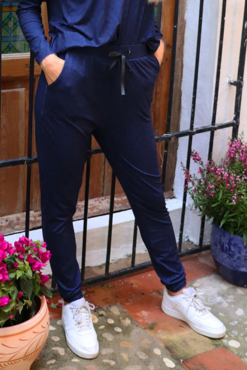 Mjúkar blámunstraðar buxur frá Liberté