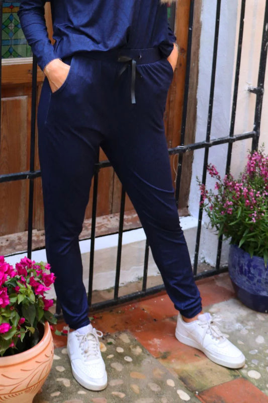 Mjúkar blámunstraðar buxur frá Liberté