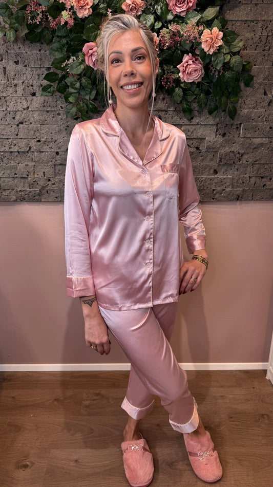 Satin náttföt einlit