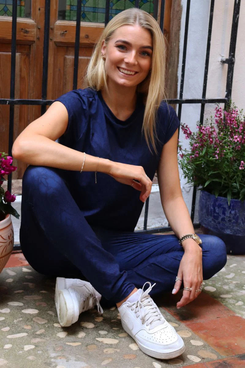 Mjúkar blámunstraðar buxur frá Liberté