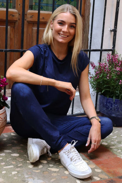 Mjúkar blámunstraðar buxur frá Liberté