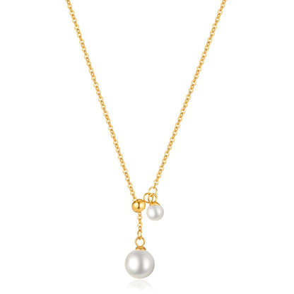Hálsmen með tvöfaldri perlu - JRJ Skart