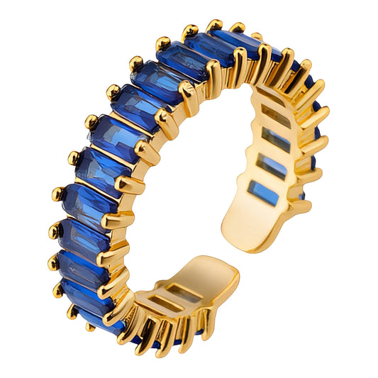 Hringur með bláum steinum - JRJ Skart