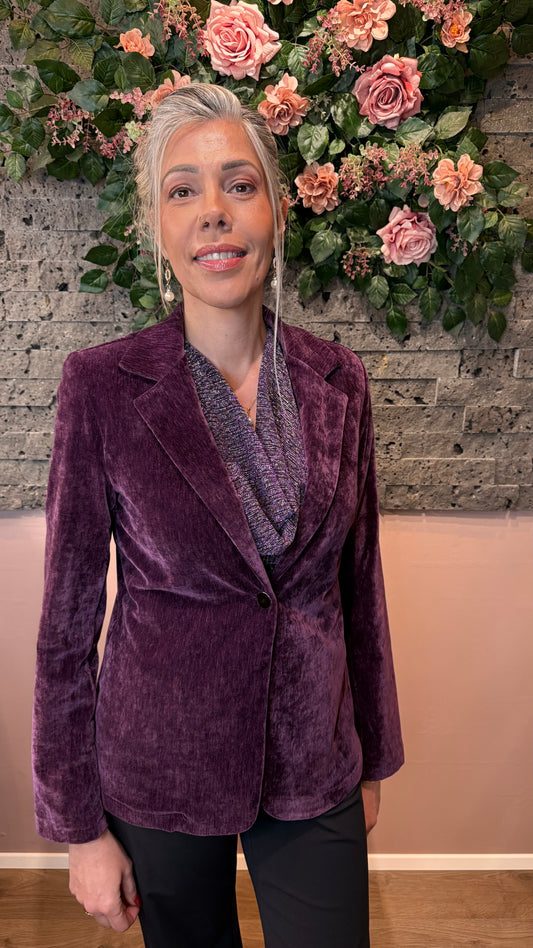 Fjólublár flauelisjakki