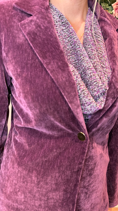 Fjólublár flauelisjakki