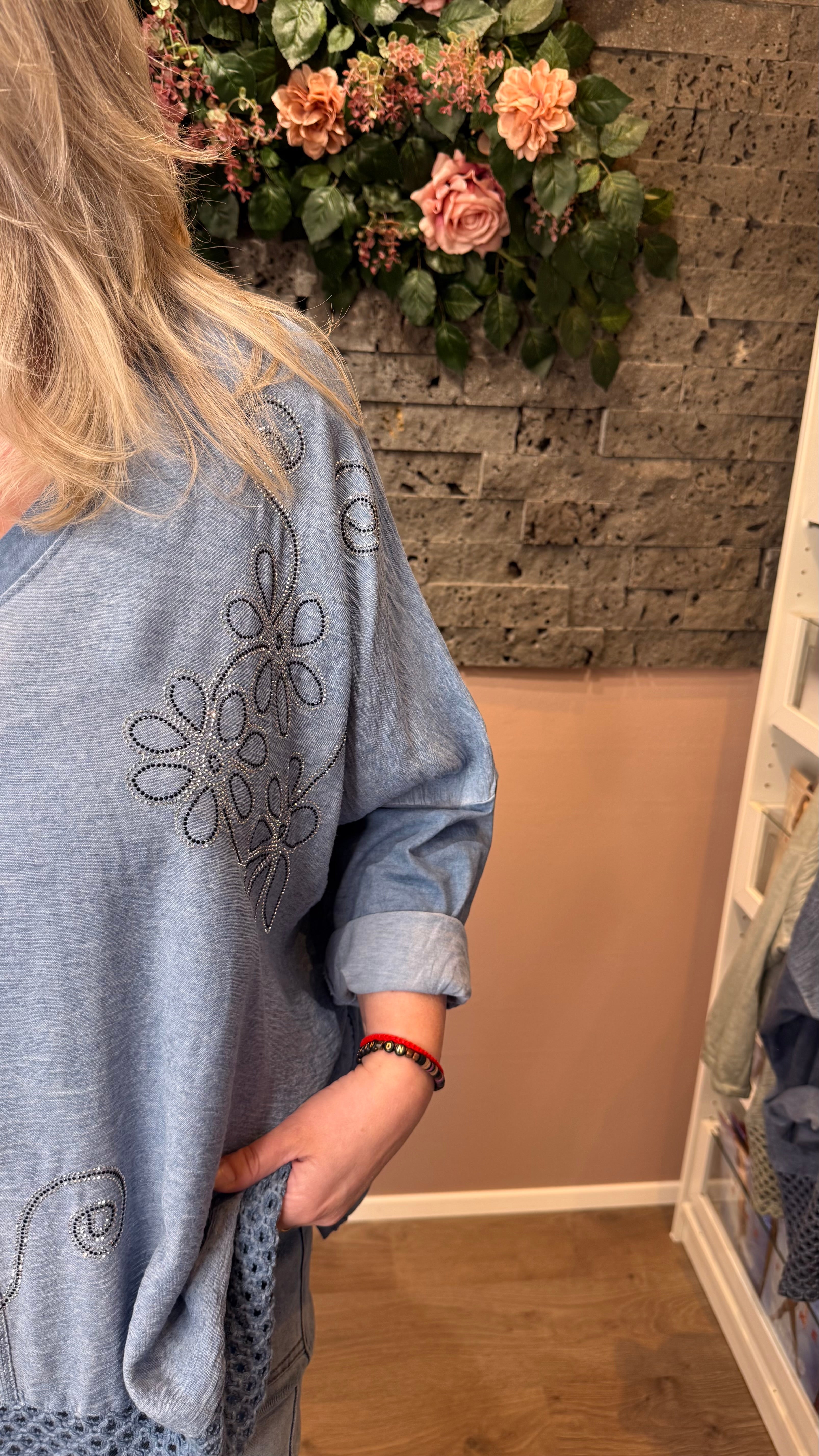 Bómullar túnika með glimmeri