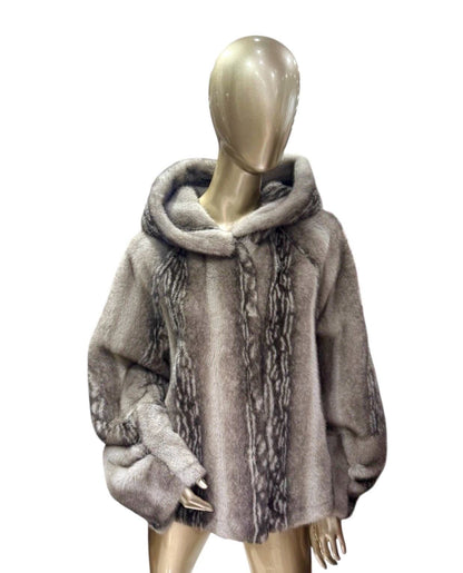 Vegan pels með hettu stuttur