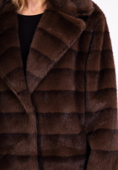 Vegan pels síður dökkbrúnn