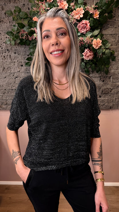 Létt og falleg peysa með glimmeri