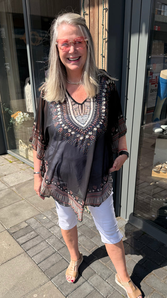 Kimono stuttur svartur