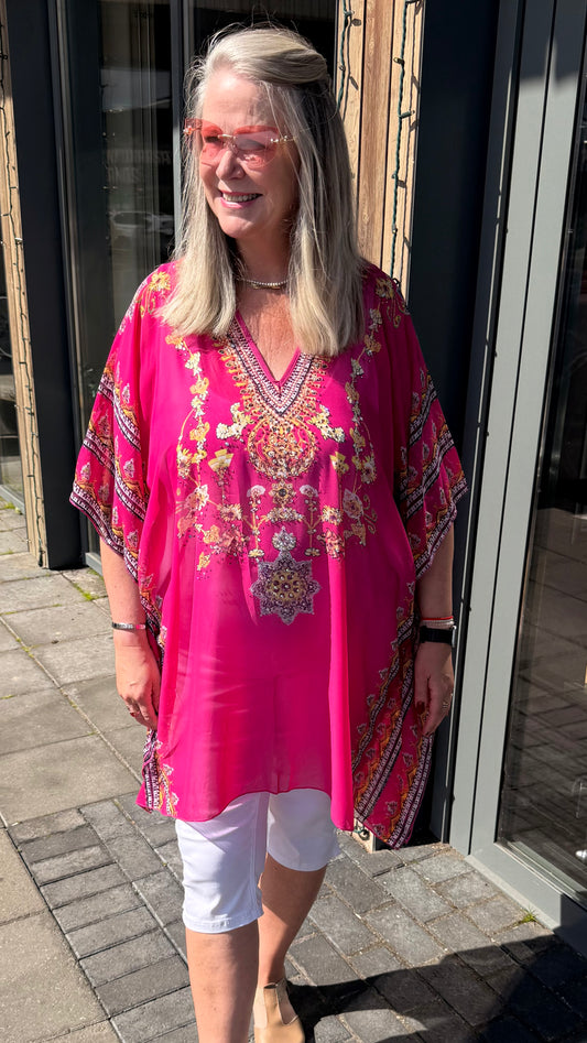 Kimono stuttur Bleikur