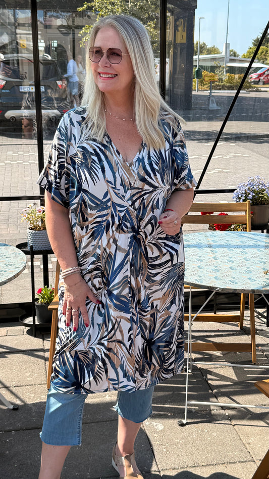 NoName Design - Kjóll í bláu og beige