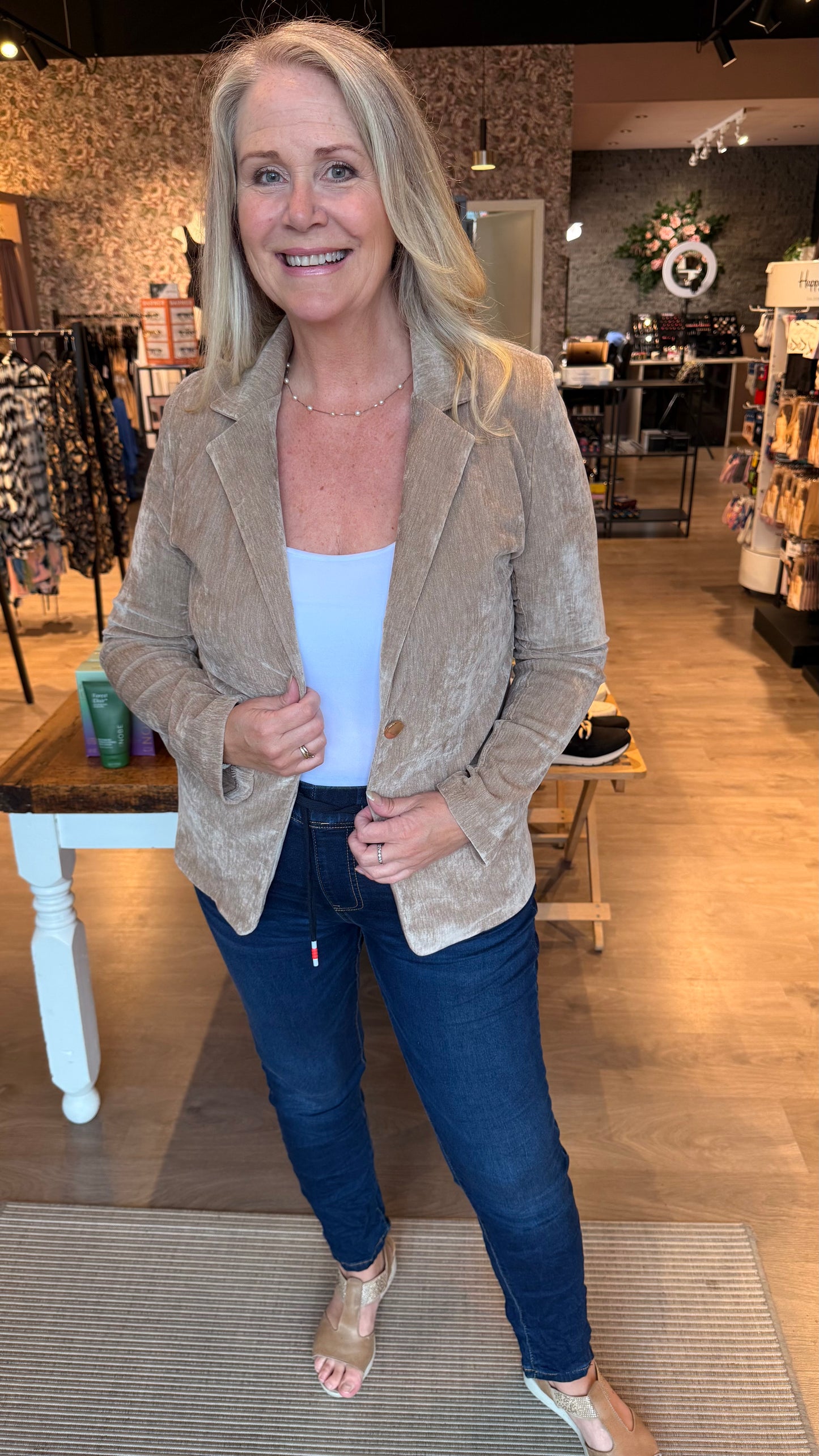 Jakki-klassískur- flauelisáferð-margir litir