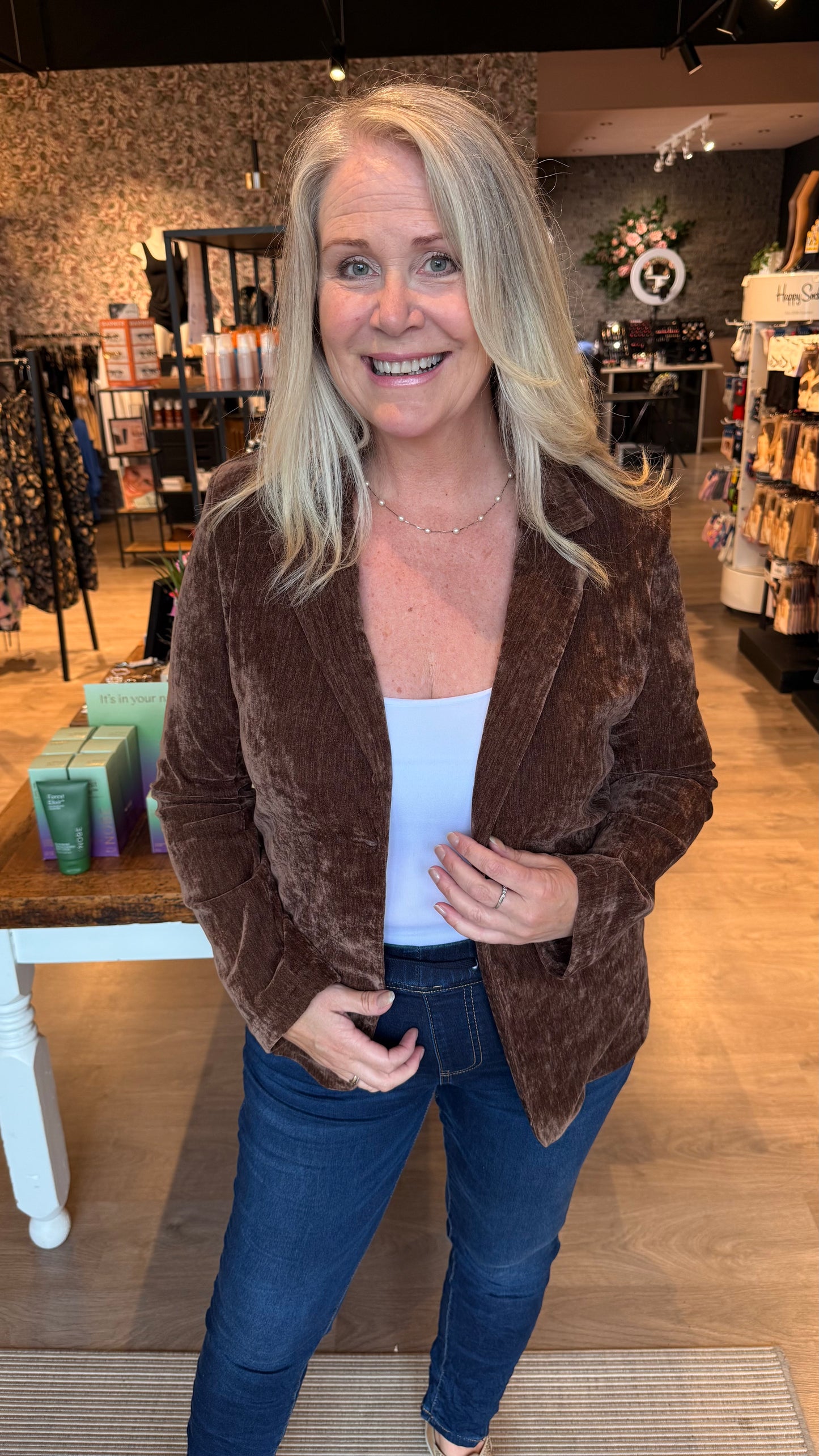 Jakki-klassískur- flauelisáferð-margir litir