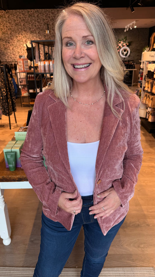 Jakki-klassískur- flauelisáferð-margir litir