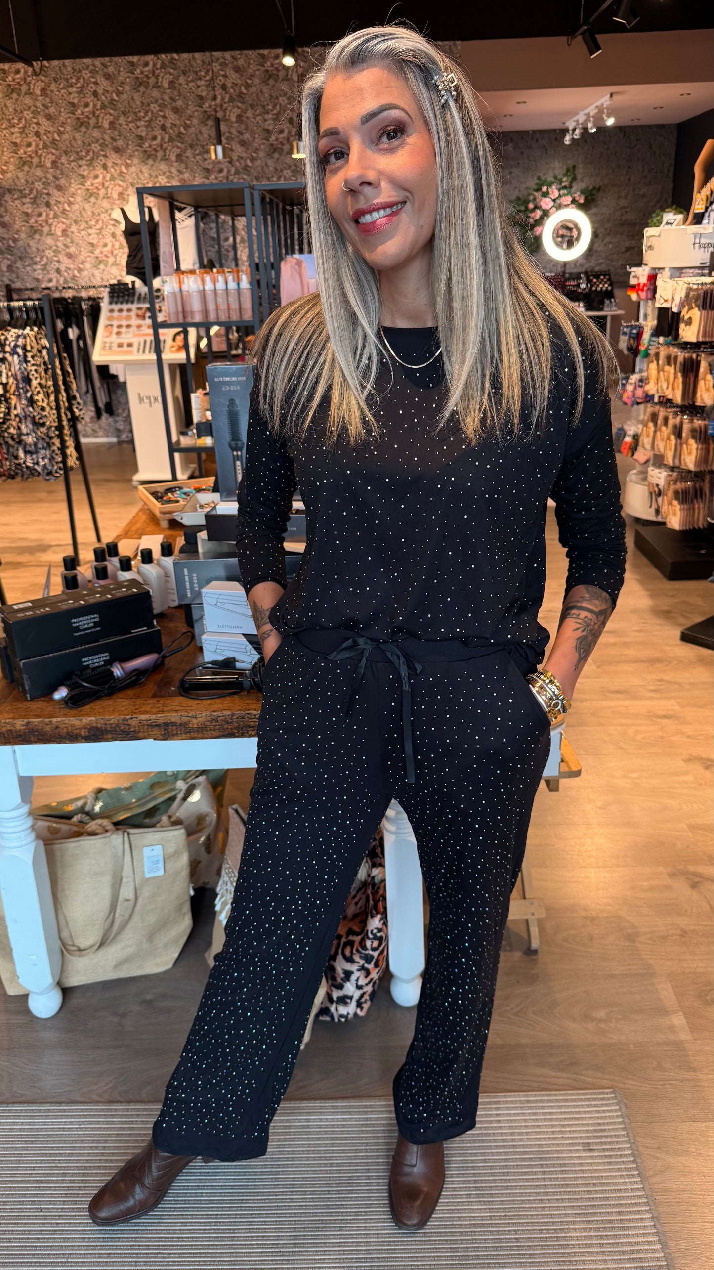 Buxur - Alma með glimmer steinum