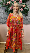 Rauður kaftan kjóll