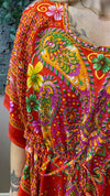 Rauður kaftan kjóll