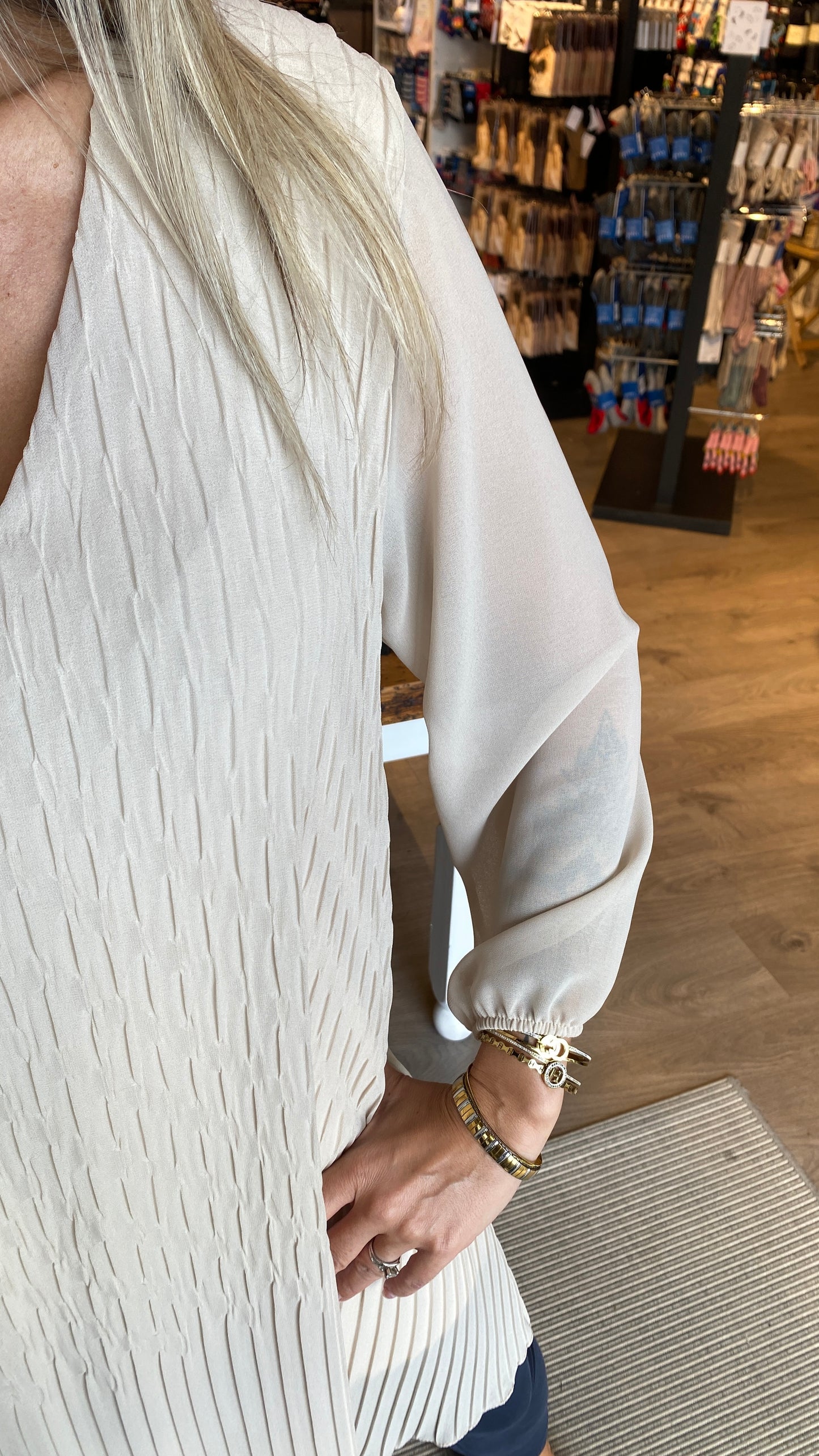 Plíseraður langerma kjóll