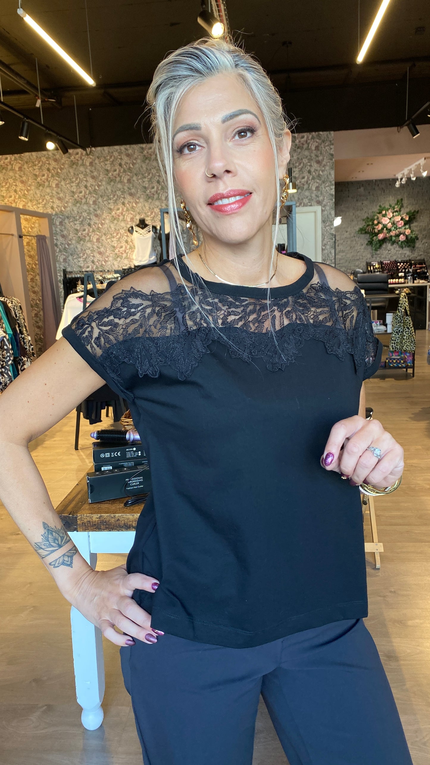 Bómullar bolur með blúndu