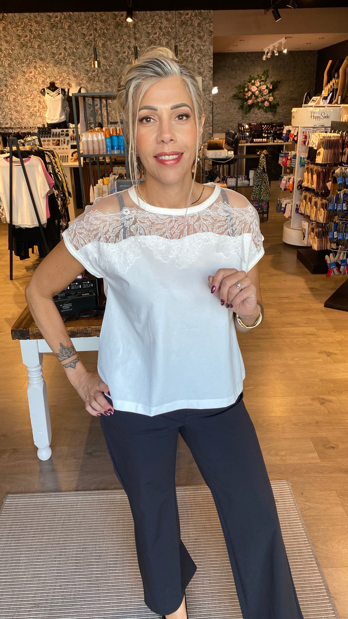 Bómullar bolur með blúndu