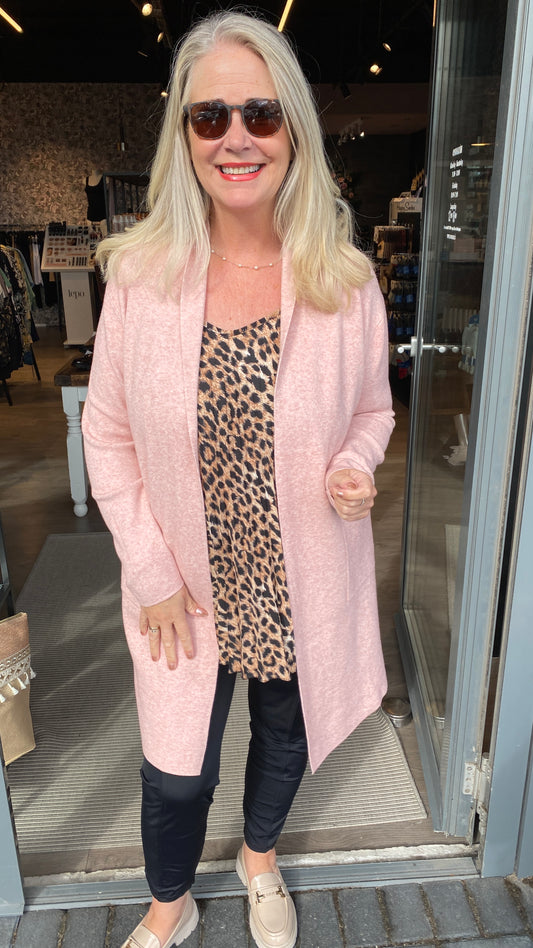 Opin síð jakka peysa