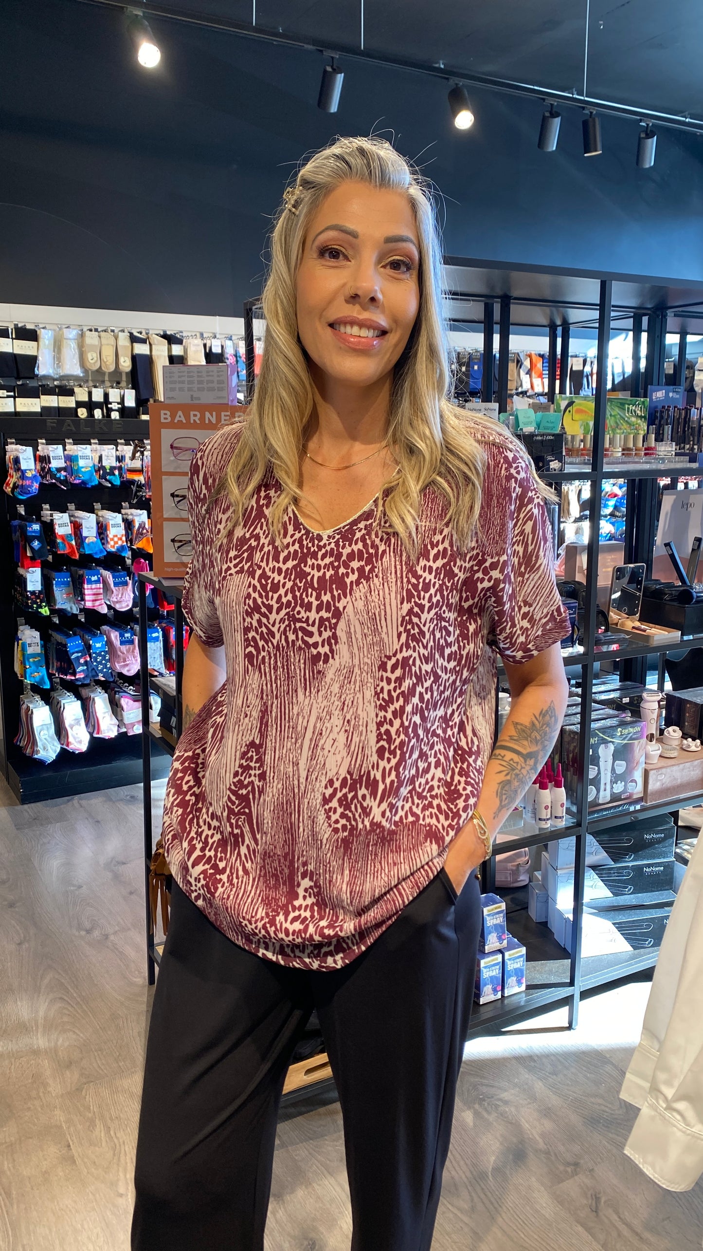 Sparilegur toppur blár - vínrauður