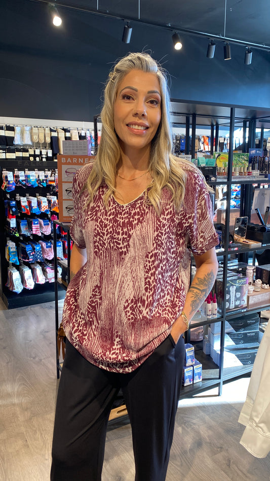 Sparilegur toppur blár - vínrauður