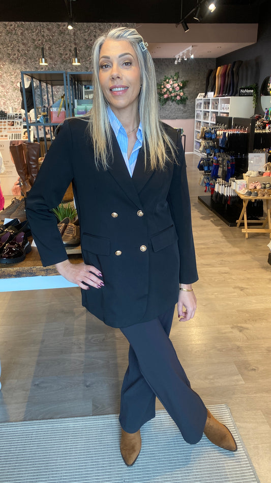 Blazer með gylltum tölum