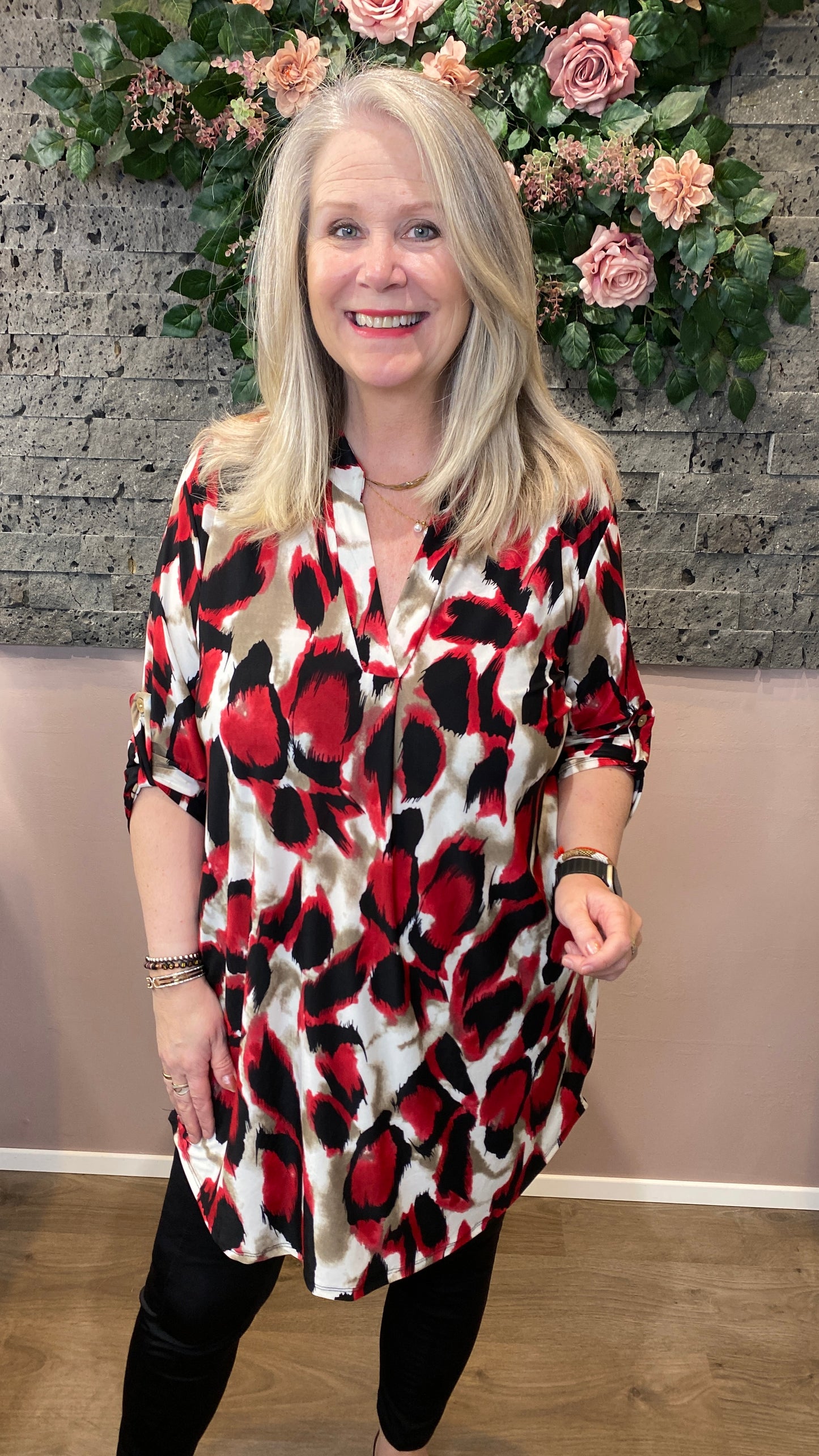 Mæju kjóll munstraður