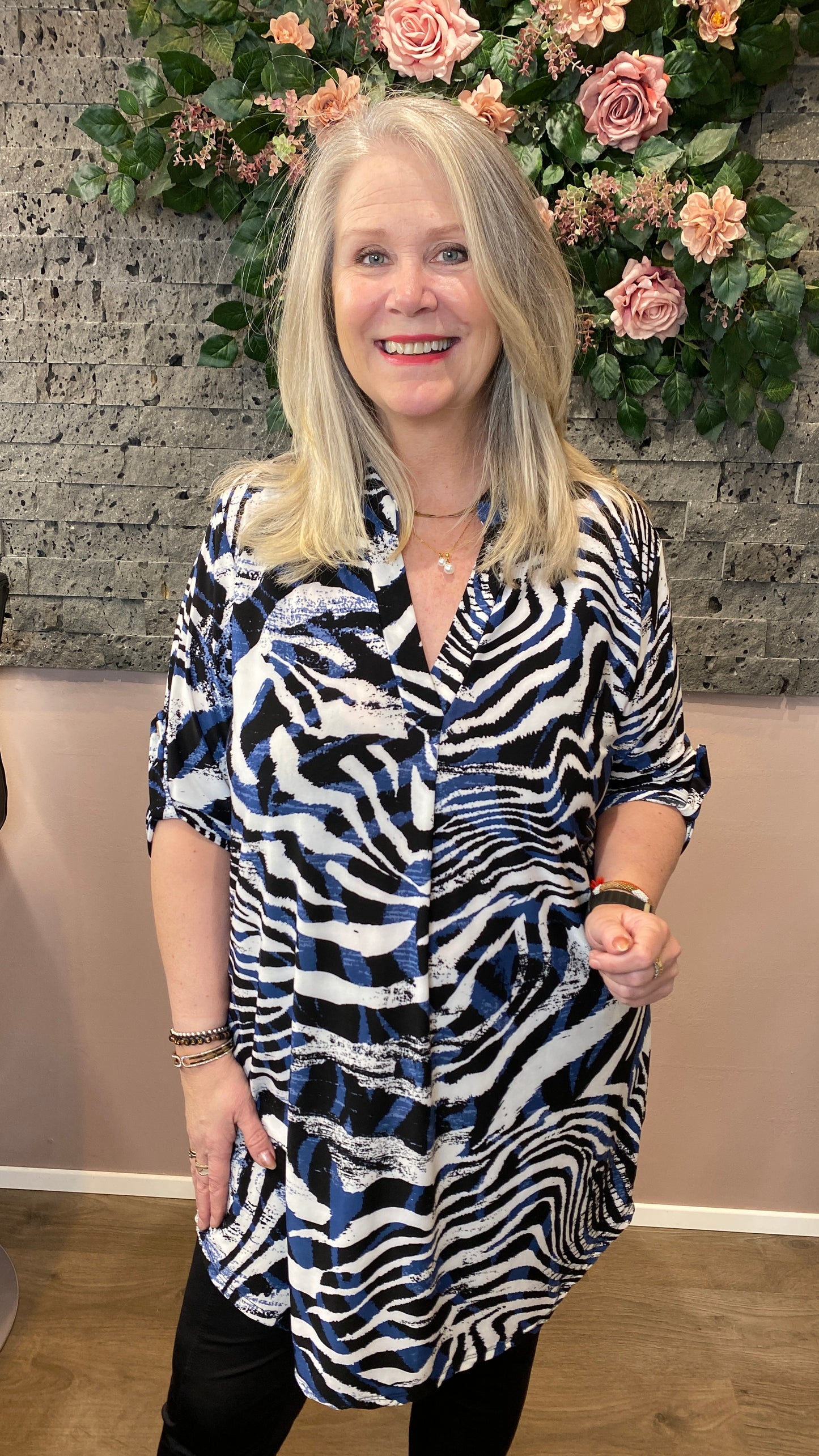 Mæju kjóll munstraður