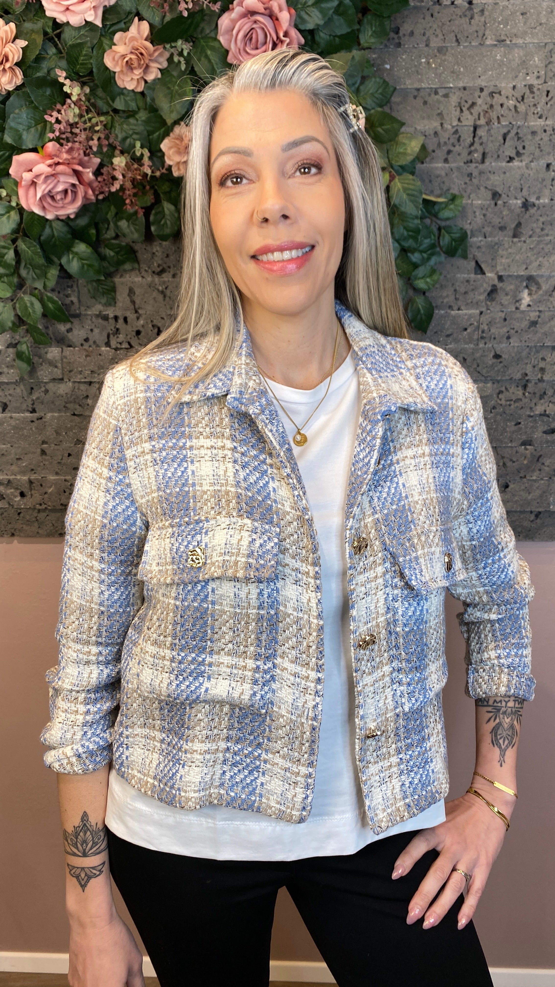 Köflóttur stuttur jakki - Forza