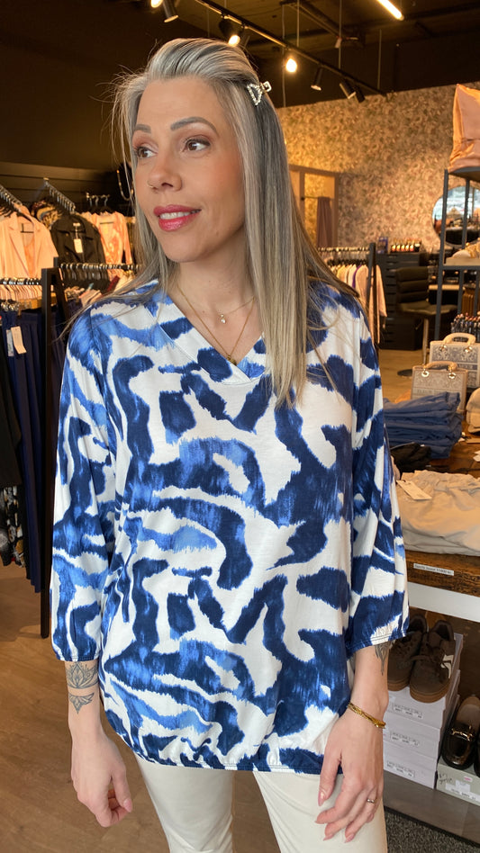 Síðerma bolur með teygju að neðan