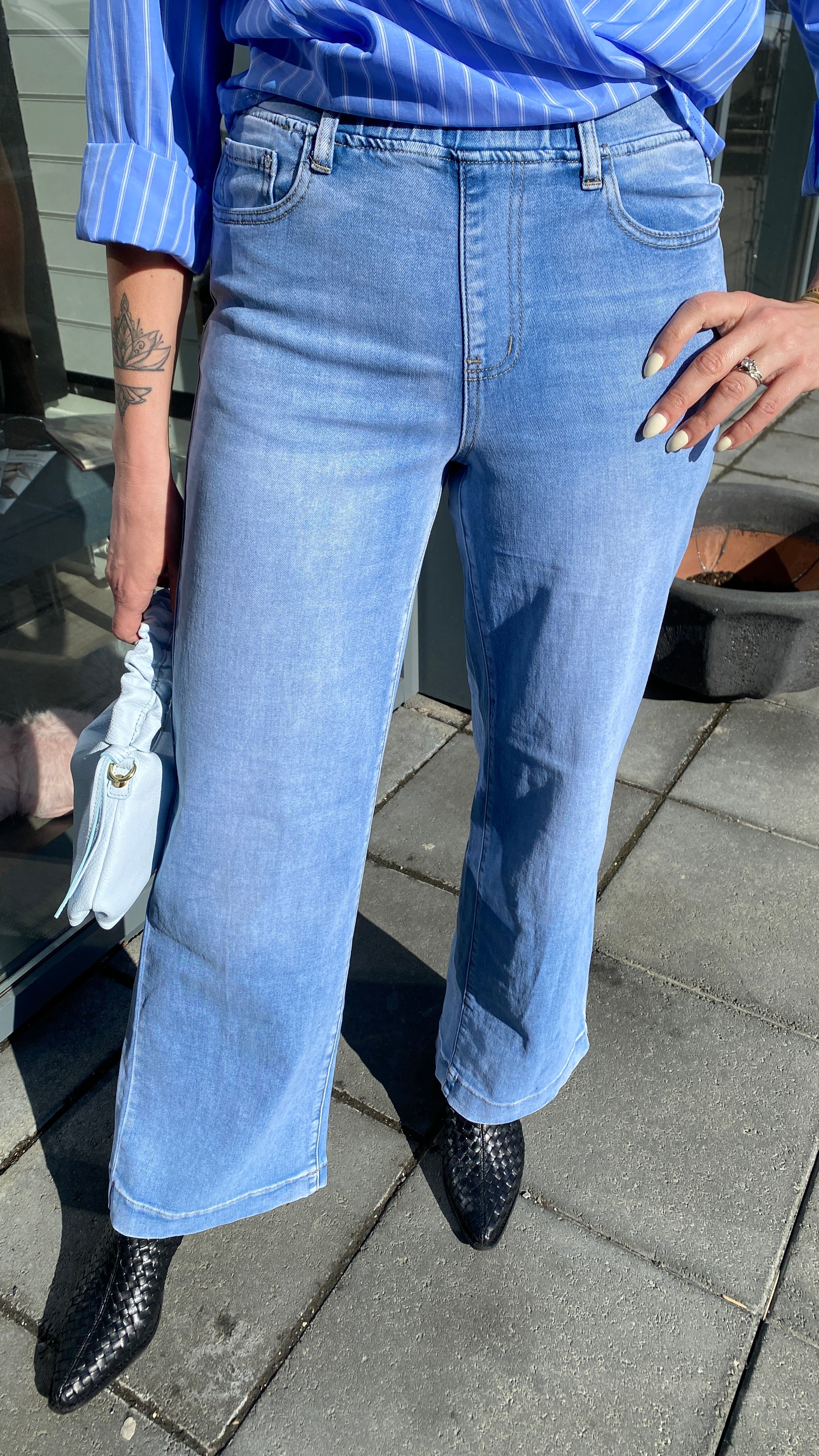 Heycia ljósar gallabuxur