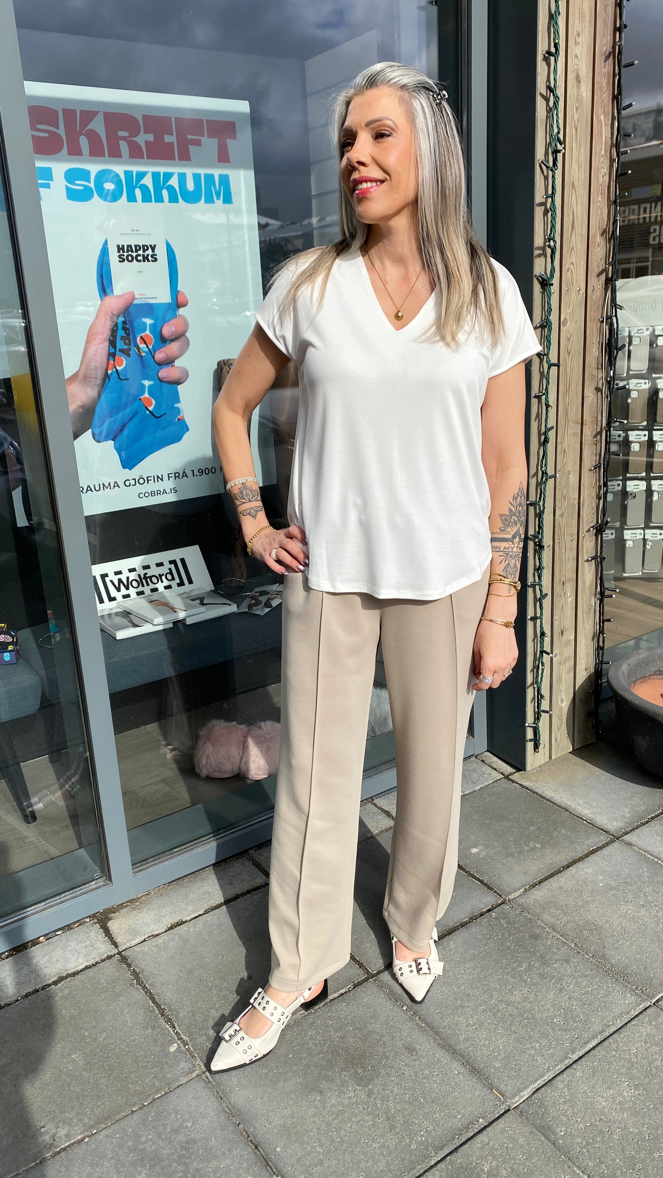 Ljósar buxur frá Marta