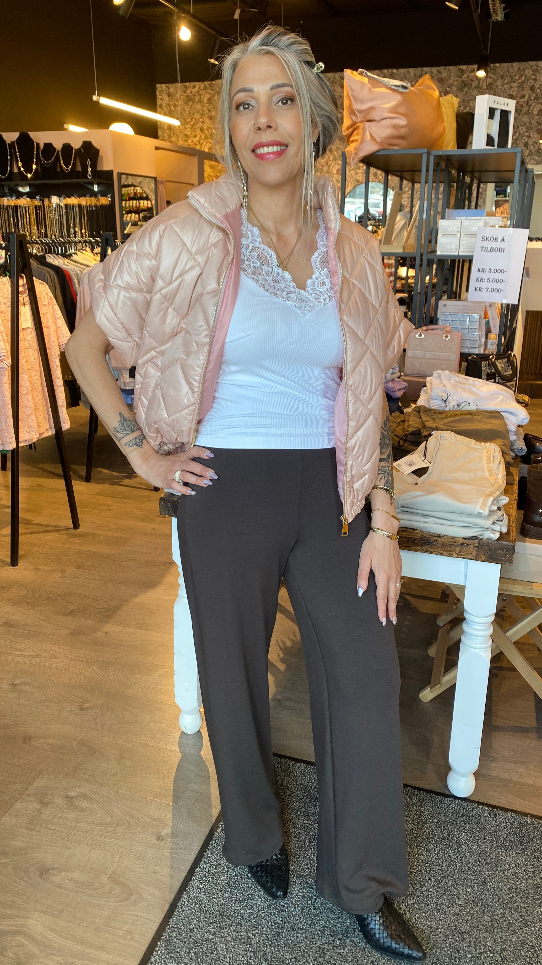 Henne Wide Pants brúnar