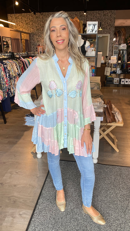 Hnepptur boho kjóll