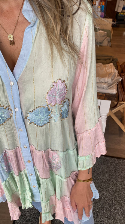 Hnepptur boho kjóll