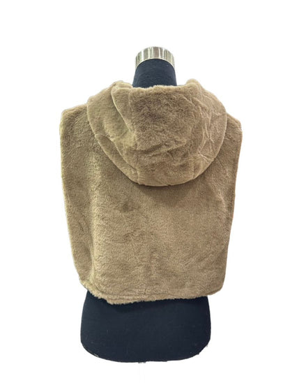 Loð kragi með hettu